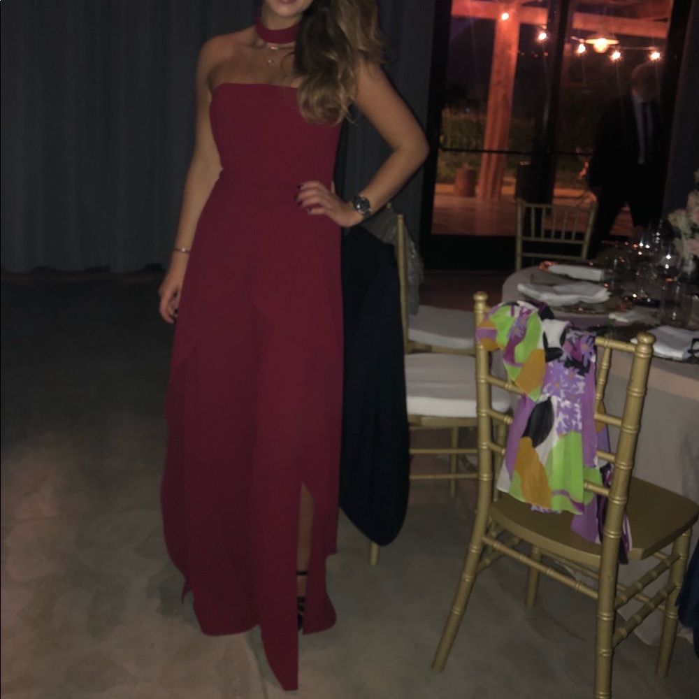 Gorgeous Alice and Olivia Dark Red Jumpsuit - Picture 3 of 4